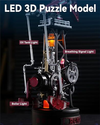 ROKR Industrial City Series-3D Puzzle Oil Pump Jack,3.5H Build Time,Motorized&LED Lighting,Modular Puzzle for Adults&Teens in Saudi Arabia