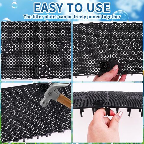 24pcs Undergravel Filter Aquarium Divider Tank (5.7'' x 5.7'') Under Gravel System for Clean Water with 8 Uplift Tube for Fish Tank Separation Bottom Filtration & DIY Aquascaping in Kuwait