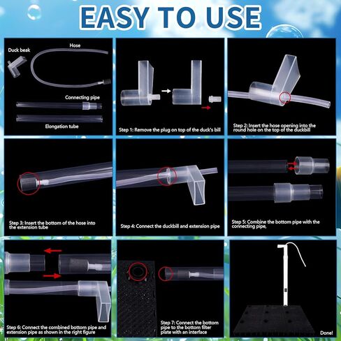 24pcs Undergravel Filter Aquarium Divider Tank (5.7'' x 5.7'') Under Gravel System for Clean Water with 8 Uplift Tube for Fish Tank Separation Bottom Filtration & DIY Aquascaping in Kuwait