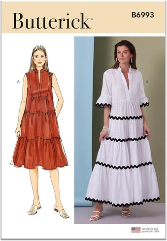Butterick B6993K5 Easy to Sew Misses' Loose-Fitting Dresses Sewing Pattern Packet, Design Code B6993, Sizes 8-10-12-14-16 in Saudi Arabia