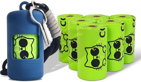 Dog Poop Bags with Dispenser & Holder, Guaranteed Leak Proof, Unscented Extra Thick Heavy Duty Tear-resistant 18-Micron Waste Bag Refill Rolls (Purple (105-Bags, 1-Dispenser)) in Saudi Arabia