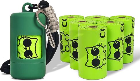 Dog Poop Bags with Dispenser & Holder, Guaranteed Leak Proof, Unscented Extra Thick Heavy Duty Tear-resistant 18-Micron Waste Bag Refill Rolls (Purple (105-Bags, 1-Dispenser)) in Saudi Arabia