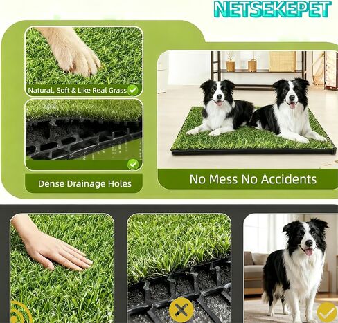 Dog Grass Pad with Tray, 34''X23'' Large Artificial Turf Potty, Reusable Puppy Pee Pads for Dogs, Portable Dog Litter Box for Indoor/Outdoor Potty Training Toilet in Saudi Arabia
