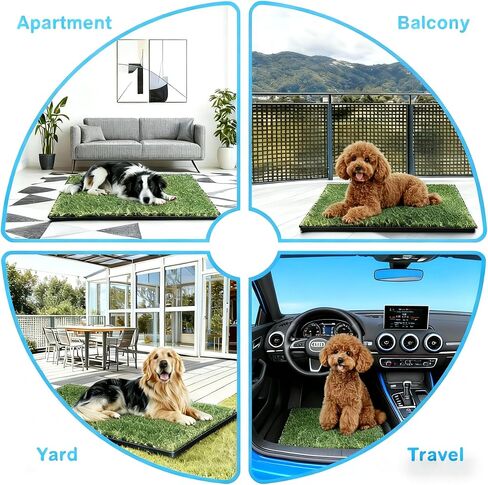 Dog Grass Pad with Tray, 34''X23'' Large Artificial Turf Potty, Reusable Puppy Pee Pads for Dogs, Portable Dog Litter Box for Indoor/Outdoor Potty Training Toilet in Saudi Arabia