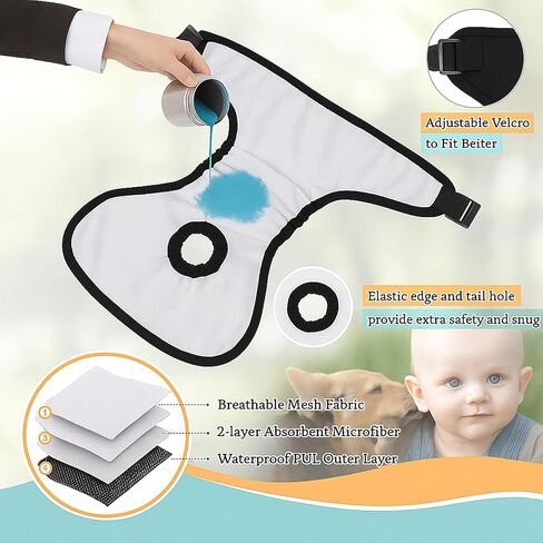2-Pack Dog Diapers Female |Puppy Essentials Washable & Reusable,Suitable for Period Diapers, Dog Pants to Prevent Licking（Black&red）（L） in Saudi Arabia