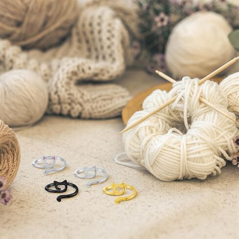 8 Pcs Knitting Crochet Tension Ring for Finger, Adjustable Yarn Guide Rings with 10Pcs Stitch Markers Crochet Yarn Tension Ring with Box for Women Finger Knitting in Saudi Arabia