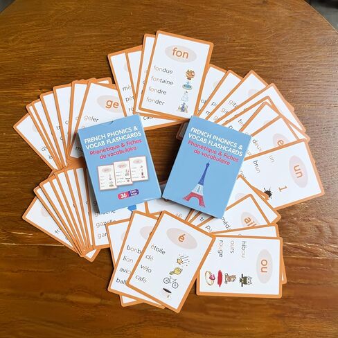 البطاقات التعليمية الصوتية الفرنسية - تغطي جميع الأصوات الفرنسية البالغ عددها 36 - 16 حرفًا متحركًا، و17 حرفًا ساكنًا، و3 حروف شبه متحركة in Kuwait