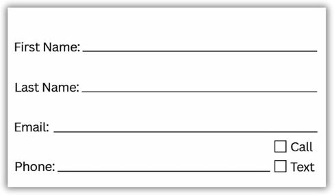 LEES A.M. Contact Cards, 3.5 x 2 Inch Customer Information Sheets, 50 Pack, for Business, Spa, Salon Client Profiles in Kuwait