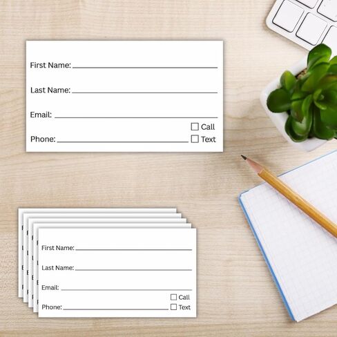 LEES A.M. Contact Cards, 3.5 x 2 Inch Customer Information Sheets, 50 Pack, for Business, Spa, Salon Client Profiles in Kuwait