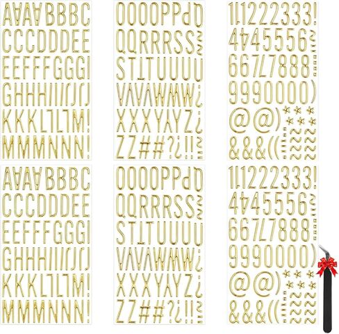 6 ورقات ثلاثية الأبعاد ذهبية منتفخة للأحرف والأرقام، ملصقات ذهبية لامعة للحروف الأبجدية، 1 بوصة ذاتية اللصق حروف ذهبية ثلاثية الأبعاد لصندوق البريد، سجل القصاصات، زجاجات التخرج، ديكور الحرف اليدوية in Kuwait