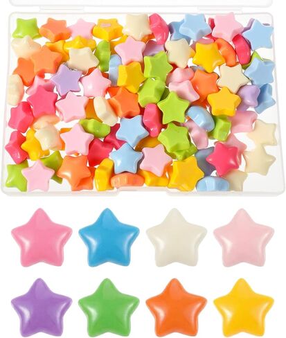 100 PCS Mini Stars for Crafts, No Holes Plastic Small Star Buttons for Crafts, Colorful Flatback Mini Star for DIY Craft Embellishments Accessories Decoration in Saudi Arabia