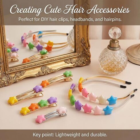 100 PCS Mini Stars for Crafts, No Holes Plastic Small Star Buttons for Crafts, Colorful Flatback Mini Star for DIY Craft Embellishments Accessories Decoration in Saudi Arabia