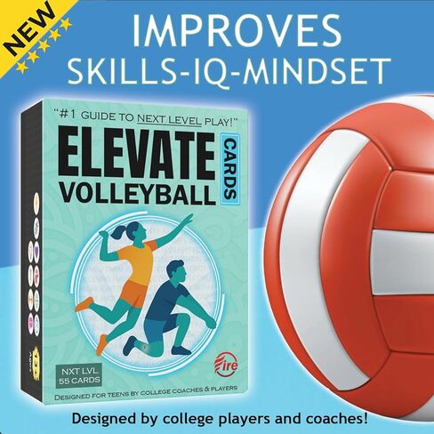Elevate Volleyball Training Cards: Expert Tips for Indoor Volleyball Players. Master Positional Skill Techniques, Nutrition, Mindset, Teamwork, Fitness. for Coaches & Players for Next Level Play. in Saudi Arabia