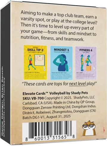Elevate Volleyball Training Cards: Expert Tips for Indoor Volleyball Players. Master Positional Skill Techniques, Nutrition, Mindset, Teamwork, Fitness. for Coaches & Players for Next Level Play. in Saudi Arabia