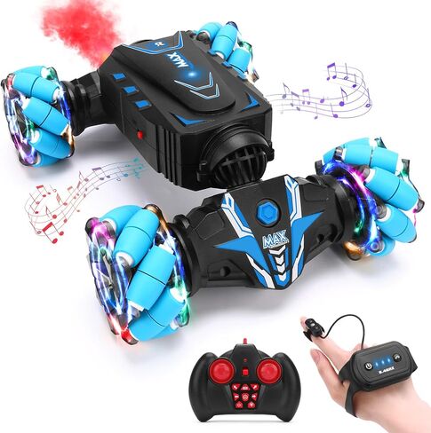 RC Stunt Car Remote Control Twist Car 4WD Off Road Drift Buggy Gesture Sensor Toy Gift for Boys Ages 6-12 (Blue) in Saudi Arabia