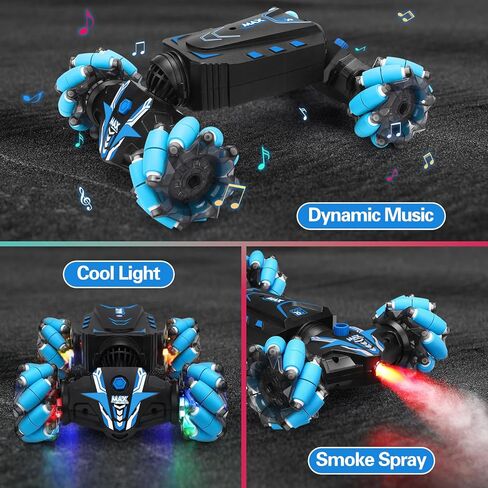 RC Stunt Car Remote Control Twist Car 4WD Off Road Drift Buggy Gesture Sensor Toy Gift for Boys Ages 6-12 (Blue) in Saudi Arabia