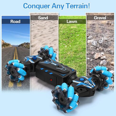 RC Stunt Car Remote Control Twist Car 4WD Off Road Drift Buggy Gesture Sensor Toy Gift for Boys Ages 6-12 (Blue) in Saudi Arabia