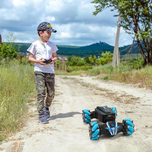 RC Stunt Car Remote Control Twist Car 4WD Off Road Drift Buggy Gesture Sensor Toy Gift for Boys Ages 6-12 (Blue) in Saudi Arabia