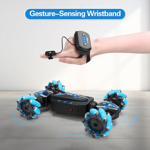 RC Stunt Car Remote Control Twist Car 4WD Off Road Drift Buggy Gesture Sensor Toy Gift for Boys Ages 6-12 (Blue) in Saudi Arabia