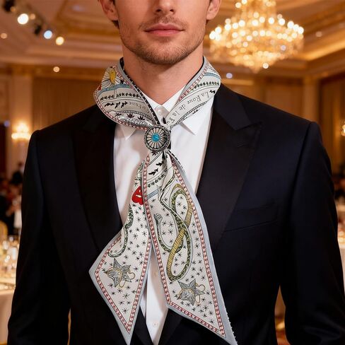 NICENEEDED 4 PCS Leather Scarf Ring Clasp Clips, Western Bandana Scarf Ring Handmade Neckerchief Square Scarf Buckle, Vintage Pattern Accessories for Men Women Clothing Neckerchief Shawl in Saudi Arabia