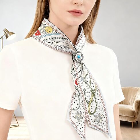 NICENEEDED 4 PCS Leather Scarf Ring Clasp Clips, Western Bandana Scarf Ring Handmade Neckerchief Square Scarf Buckle, Vintage Pattern Accessories for Men Women Clothing Neckerchief Shawl in Saudi Arabia