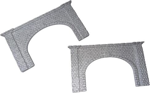 1:87 HO Scale Model Train Tunnel Portal, Stone, 6 Inch Height, White, 2-Pack in Saudi Arabia
