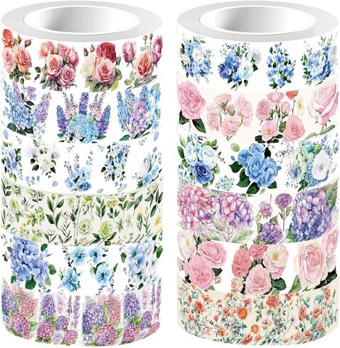 CRASPIRE 12 Styles Ocean Masking Tape Journal Tape 16.4FT Blue Sea World Decorative Gift Wrapping Tapes Rolls for DIY Crafts Scrapbook Journal Notebook Planner Envelope Party Favor Supplies in Saudi Arabia