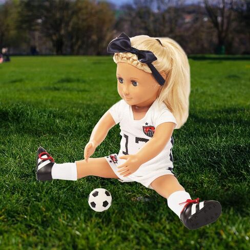 18 Inch Doll Clothes - Team USA 6 Piece 18" Soccer Uniform Fits 18 inch Doll, Includes Headband,Shirt,Shorts, Socks,Shoes and Football in Saudi Arabia