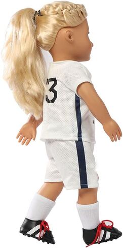 18 Inch Doll Clothes - Team USA 6 Piece 18" Soccer Uniform Fits 18 inch Doll, Includes Headband,Shirt,Shorts, Socks,Shoes and Football in Saudi Arabia