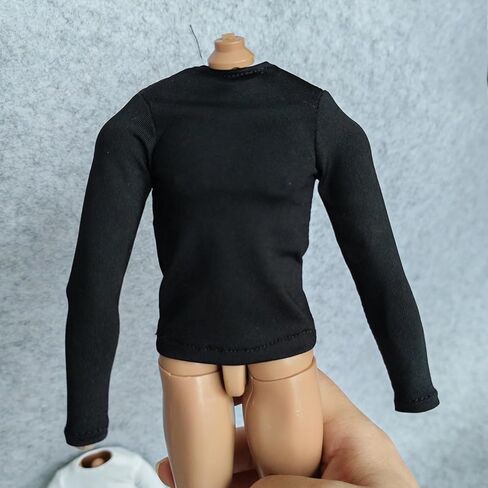 2X 1/6 Custom Scale Long Sleeve T-Shirt Clothes for 12" Male Action Figure Doll Clothes Toy (Black+Green) in Saudi Arabia