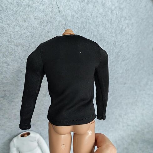 2X 1/6 Custom Scale Long Sleeve T-Shirt Clothes for 12" Male Action Figure Doll Clothes Toy (Black+Green) in Saudi Arabia