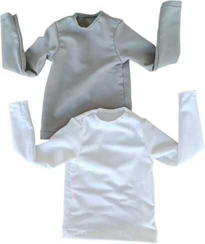 2X 1/6 Custom Scale Long Sleeve T-Shirt Clothes for 12" Male Action Figure Doll Clothes Toy (Black+Green) in Saudi Arabia