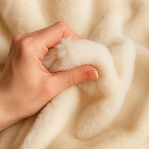 Short Pile Faux Fur Fabric by The Yard - Plush Fabric for Crafts, Cosplay & DIY Projects (63 x 39 in) - Beige in Saudi Arabia