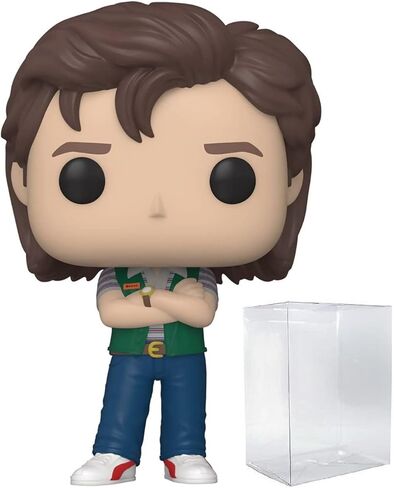 POP [Stranger Things - Steve Harrington [الموسم 4] شخصية Funko من الفينيل لمتجر الفيديو (مرفقة مع حافظة حماية صندوقية متوافقة)، متعددة الألوان، 3.75 بوصة in Kuwait