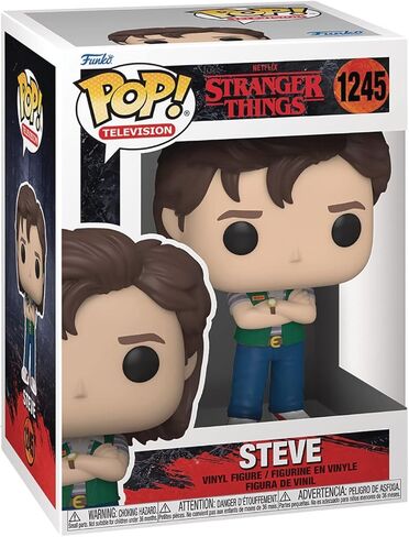 POP [Stranger Things - Steve Harrington [الموسم 4] شخصية Funko من الفينيل لمتجر الفيديو (مرفقة مع حافظة حماية صندوقية متوافقة)، متعددة الألوان، 3.75 بوصة in Kuwait