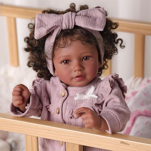BABESIDE Reborn Baby Dolls Black Girl Callie - 20 بوصة لينة الجسم دمية طفل واقعية مصنوعة يدويا دمى طفل الحياة الحقيقية مع الملابس ولعبة هدية للأطفال من سن 3 سنوات فما فوق in Kuwait