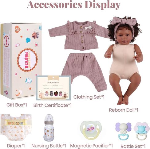 BABESIDE Reborn Baby Dolls Black Girl Callie - 20 بوصة لينة الجسم دمية طفل واقعية مصنوعة يدويا دمى طفل الحياة الحقيقية مع الملابس ولعبة هدية للأطفال من سن 3 سنوات فما فوق in Kuwait