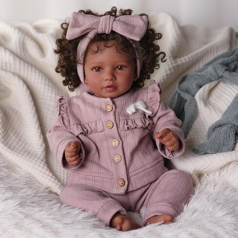 BABESIDE Reborn Baby Dolls Black Girl Callie - 20 بوصة لينة الجسم دمية طفل واقعية مصنوعة يدويا دمى طفل الحياة الحقيقية مع الملابس ولعبة هدية للأطفال من سن 3 سنوات فما فوق in Kuwait