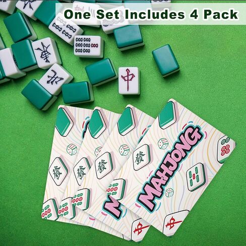 4 Pcs Mahjong Tile Shuffler, Plastic Mahjong Tile Mixer Mahjong Shuffler Cards with Decorative Round Edge & Printed Design Mah Jongg Accessories Gift for Mahjong Players/Mahjong Lovers in Saudi Arabia