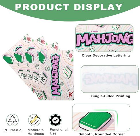 4 Pcs Mahjong Tile Shuffler, Plastic Mahjong Tile Mixer Mahjong Shuffler Cards with Decorative Round Edge & Printed Design Mah Jongg Accessories Gift for Mahjong Players/Mahjong Lovers in Saudi Arabia