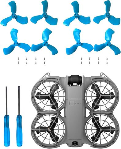 8Pcs Propellers for DJI Neo 2 – PC Replacement Propeller Blades, Lightweight Quiet Low-Noise Design, Durable Flexible Drone Spare Parts,Blue in Saudi Arabia