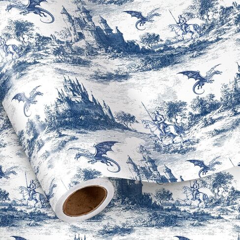 RUSPEPA Medieval Dragon Wrapping Paper Roll, Mini Roll, Mythical Dragon Lore Design Gift Wrap, Fantasy Gift Wrap Paper for Kids, Boys, Men, Gamers, Birthday, Magical Party, 17 Inch x 16.4 Feet in Saudi Arabia