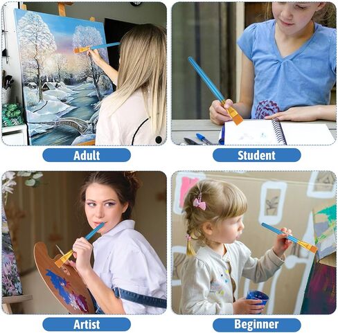32 Pcs 1 Inch Flat Paint Brushes for Acrylic Painting Watercolor Large Acrylic Paint Brush with Wooden Handles for Acrylic, Watercolor, Oil, Crafts, Face Body Art, Golden in Saudi Arabia