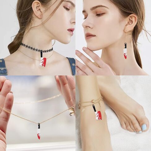 32 Pcs Fake Knife Charms, Halloween Pendant Mini Plastic Fake Knives Beads for Women DIY Jewelry Making Crafting Halloween Charms with Box, 2 Styles in Saudi Arabia