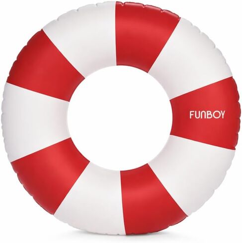 FUNBOY خمر شريط أحمر قابل للنفخ للأطفال أنبوب تعويم 34 "| حمام سباحة يطفو للأطفال | أنبوب داخلي ألعاب حمام السباحة حلقات السباحة | إكسسوارات حمام السباحة وحوض السباحة تعويم لحفلة حمام السباحة والصيف in Saudi Arabia