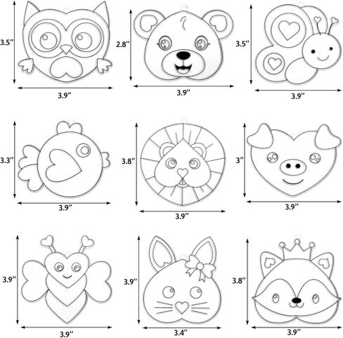 شجرة سيبا 27 مجموعة من الحرف اليدوية لعيد الحب للأطفال DIY على شكل قلب حيوانات Suncatchers مجموعة حرفية لطلاء النوافذ مجموعة فنية اصنع زينة معلقة خاصة بك لأنشطة حفلات عيد الحب in Saudi Arabia