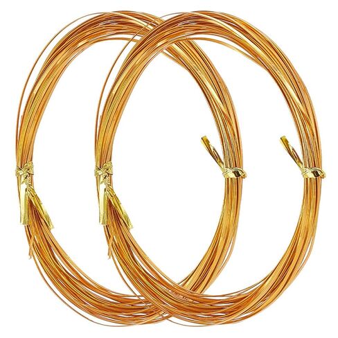 WEBEEDY 0.3mm Thick Flat Aluminum Wire for DIY Filigree Cloisonne Enamel Painting, 29 Gauge Gold Bendable Metal Wires for DIY Jewelry Beading Making Enamel Craft Supplies (32.8 Feet/Roll, 2 Rolls) in Saudi Arabia