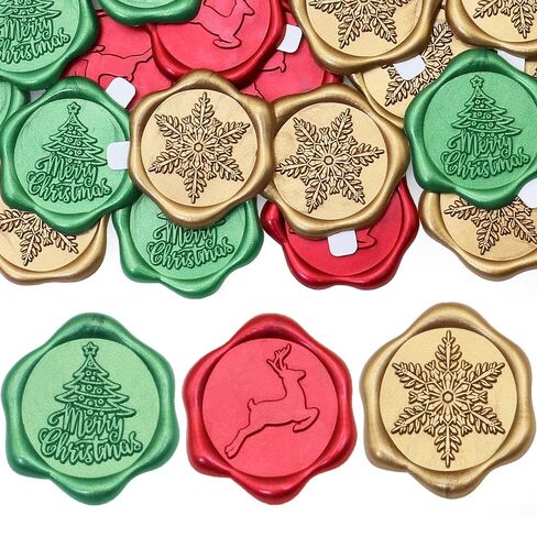 swangsa 50pcs مع ملصقات ختم الشمع الحب، حفل زفاف دعوة مغلف الشمبانيا الذهب ختم ملصقات ملصقات الشمع ذاتية اللصق للدعوة، بطاقات المعايدة، تغليف الهدايا in Saudi Arabia