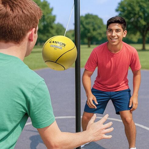 مجموعة Cannon Sports Tetherball والحبال لملعب المدرسة والساحات الخلفية والاستراحة والأطفال (أصفر) in Kuwait