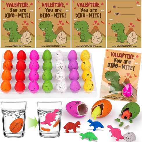 28 حزمة من بطاقات عيد الحب للأطفال مع ألعاب تفقيس بيض الديناصورات، هدايا عيد الحب للأطفال في الفصل الدراسي تبادل الهدايا المدرسية للأولاد والبنات in Kuwait